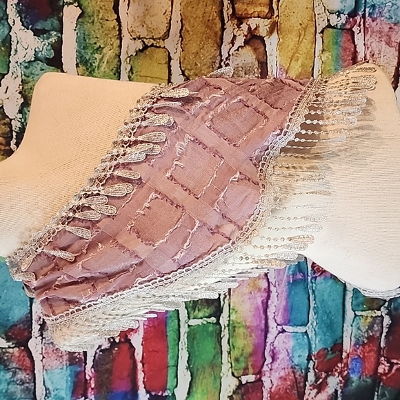 🔥Purple Embroidery Lace Hip Scarf Sash Hair Wrap Lavender - Picture 10 of 10